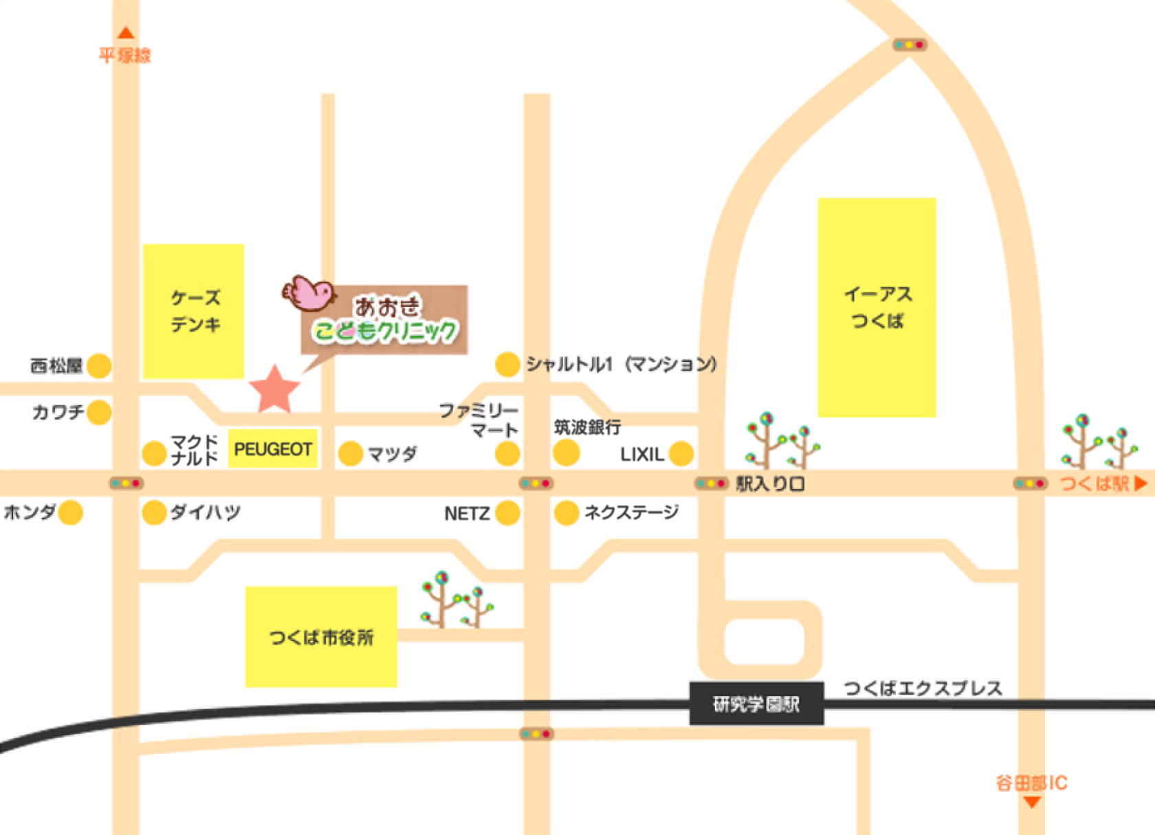 あおきこどもクリニック周辺地図