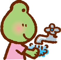 かえるさんの手洗い